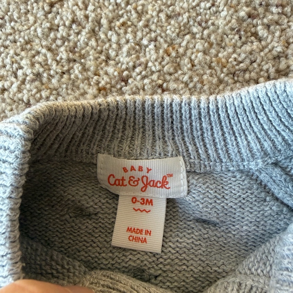 Cat & Jack Gray Button-Up Cardigan - Picture 3 of 4